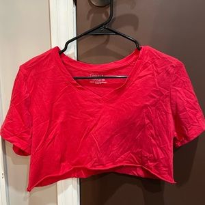 Cropped Red V- neck